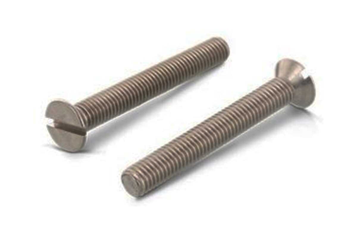 Гвинт, головка потайна M6x85 шліц прямий (PL), А4